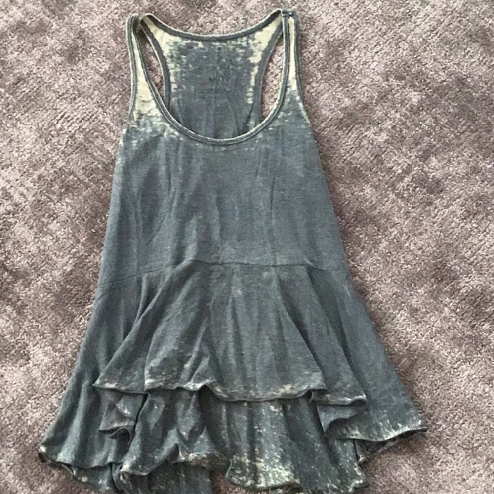 We the Free by Free People Burnout Peplum green Tank Top size XS.